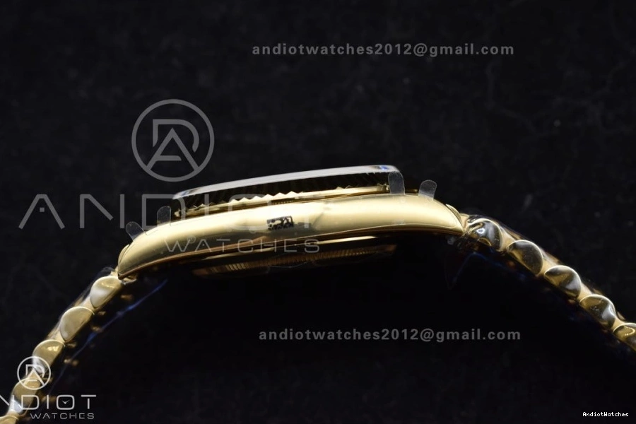 Diamond DayDate GoAnywhere Markers Bracelet Weight President YG Gold Dial A3255 904L Gain 723 V Steel GMF 40 On 0906